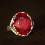 Anello swarovski ovale rosso 2