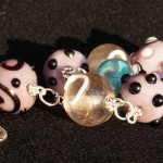 braccialetto lampwork rosa violetto 4